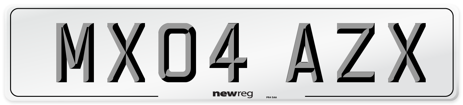 MX04 AZX Number Plate from New Reg